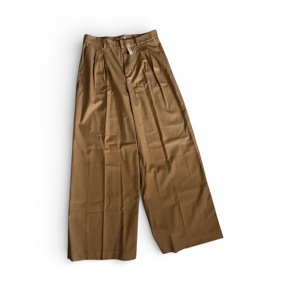 Madewell Tan Wide-Leg Pants size 8 TALL NWT - Picture 2 of 3